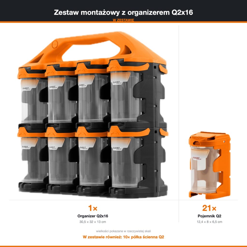 Zestaw montażowy z organizerem Q2x16