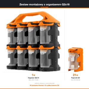 Zestaw montażowy z organizerem Q2x16