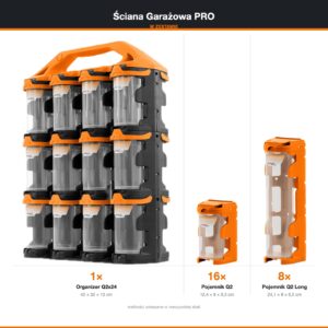 Zestaw Ściana Garażowa PRO — Q2x24 + 16× Q2 + 8× Q2 Long