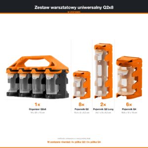Zestaw warsztatowy uniwersalny z organizerem Q2x8